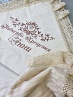 Крижма  з велюру та лляного мережива  - Зображення 4