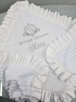 Крижма  з ранфорсу та велюру з рюшами  - Зображення 2