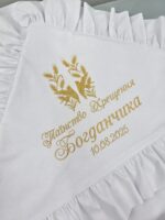 Крижма з ранфорсу та велюру з рюшами - Зображення 5