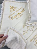 Крижма  з ранфорсу та піке «косичка»  - Зображення 4