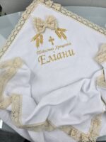 Подвійна муслінова крижма  з вишивкою