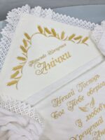 Іменна крижма  махра з вишивкою - Зображення 3