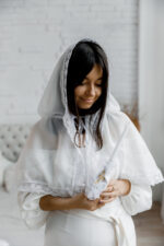 Палантин  з білим лляним мереживом - Зображення 2