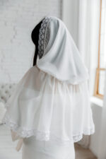 Палантин  з білим лляним мереживом - Зображення 3
