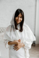 Палантин  з мереживом “зубчик з ромбами”  - Зображення 2