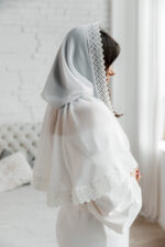 Палантин  з мереживом “зубчик з ромбами”  - Зображення 3