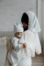 Палантин з бежевим лляним мереживом  - Зображення 3