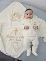 Елітний хрестильний комплект з вишивкою для хлопчика